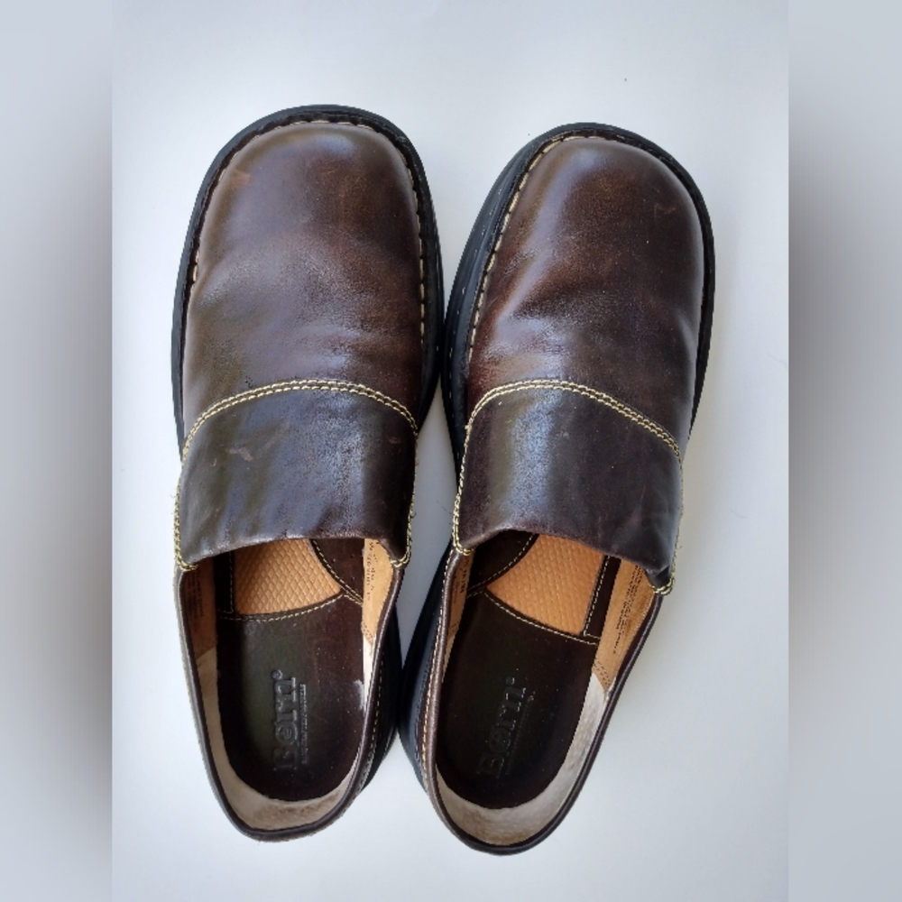 Born Women’s Brown Leather Slip-On Mules